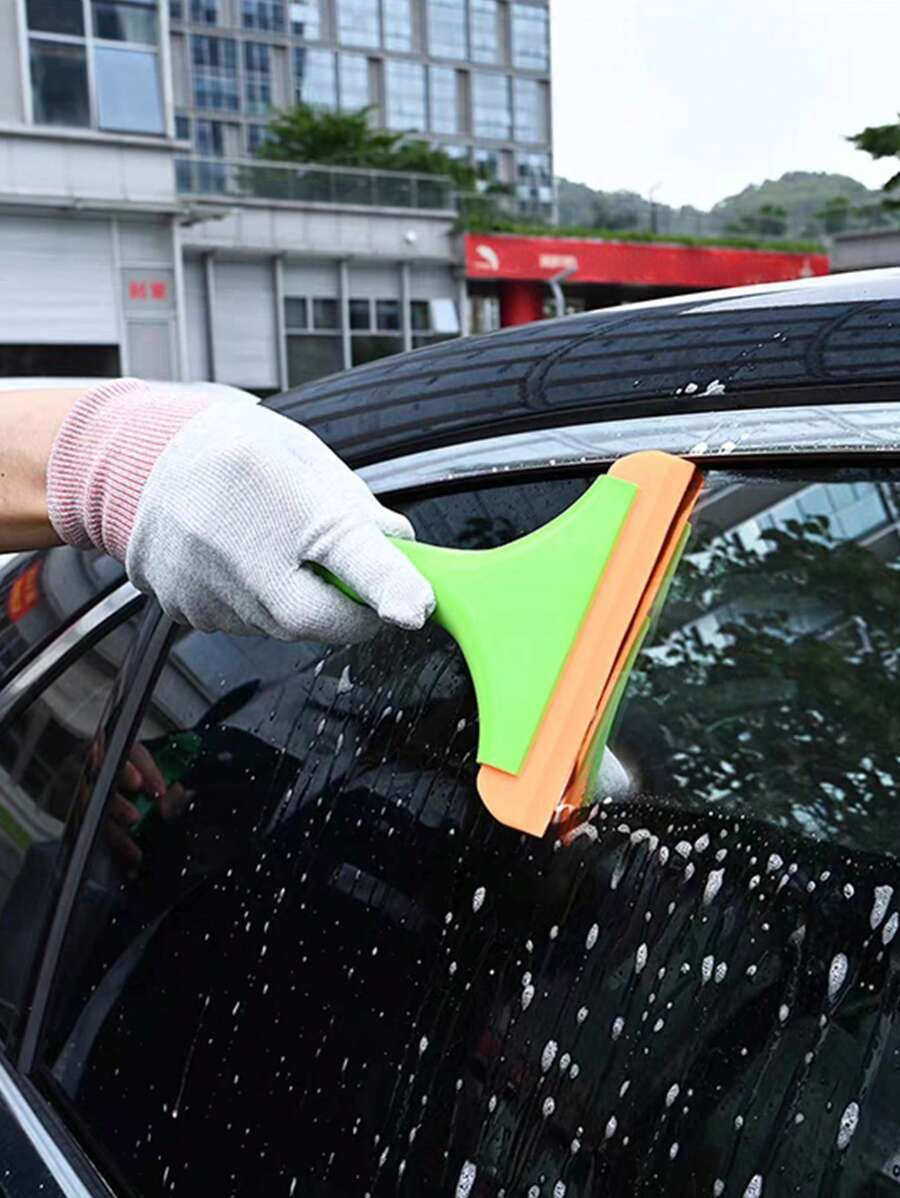 1pc Car Film Tool Silicone Scraper For Glass Cleaning And Automotive Film Installation, Versatile - Green - View 1