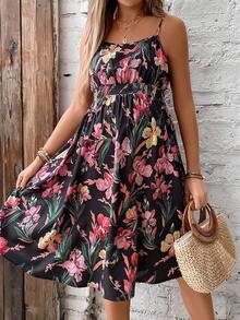 SHEIN Maternity Floral Print Cami Dress - Multicolor - View 3