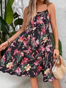 SHEIN Maternity Floral Print Cami Dress - Multicolor - View 4