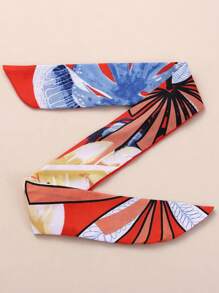 ECONOMICXI 印花圍巾帶石英表 - 紅色 - 查看 3