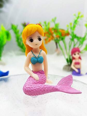 1入組隨機美人魚設計魚缸裝飾物