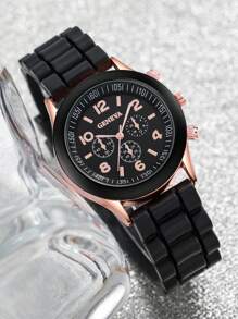 2 chiếc Đồng hồ thạch anh hình tròn cặp đôi & 2 chiếc vòng tay làm quà tặng cho học sinh đi học trở lại - Nhiều màu - Xem 5