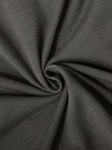 Manfinity Homme 男士字母圖案小高領T恤 - 深灰色 - 查看 4