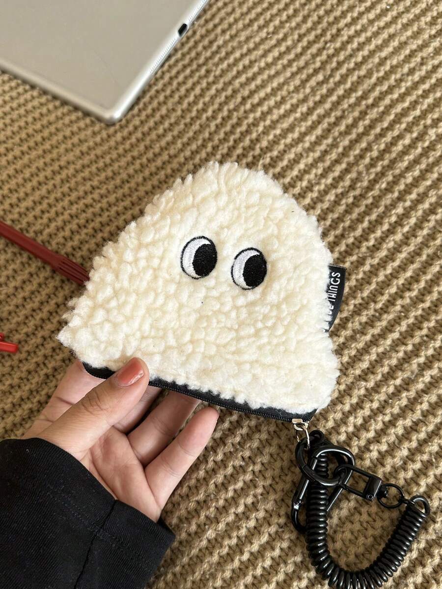 Onigiri-Shaped Plush With Zipper Closure Portable And Can Be Used As A Keychain Or Storage Bag Lightweight Fashion Gift Gift Accessories Decor White-Collar Workers For Male For Female Present Plush Keychain For Women Wallet Mini Wallet Purse Wallet Coin Wallet