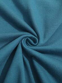 SHEIN LUNE 愛心和標語圖案T恤 - 水鴨藍 - 查看 6