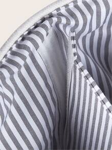 1 pieza Canasta de pañales tejida gris para mamá con compartimentos separados para almacenamiento - Gris - Ver 4