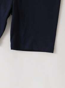 Boys Car Print Tee & Shorts Snug Fit PJ Set - Blue and White - View 4