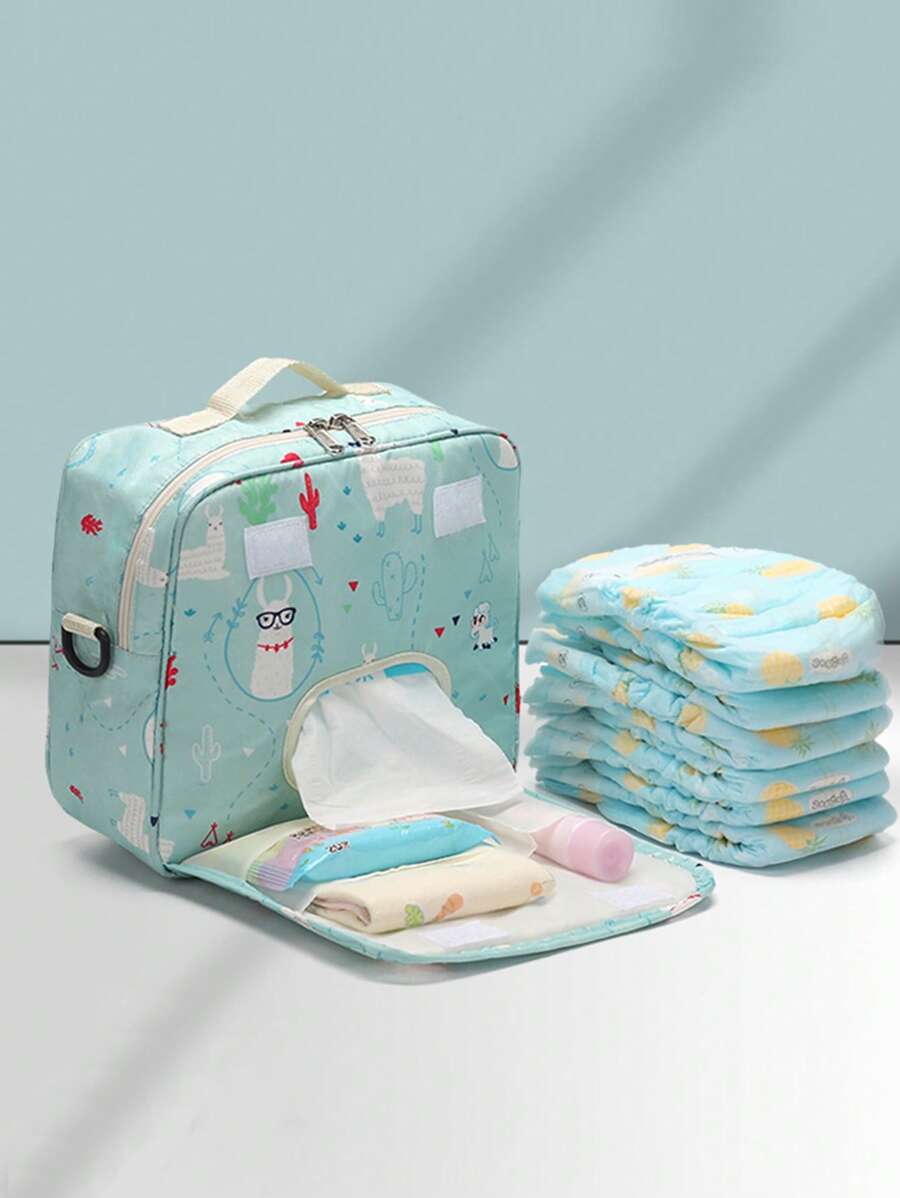 Bolso de hombro portátil para mamá, bolsa de almacenamiento de pañales de bebé para actividades al aire libre - Multicolor - Ver 1