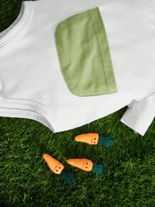 SHEIN 新款出生嬰兒卡通圖案戲服連體衣附帽子