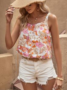 SHEIN VCAY Áo khoác và áo lót dành cho xe tăng nữ Hoa Tất cả trên in Boho - Nhiều màu - Xem 1