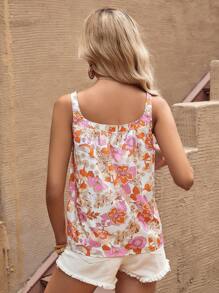 SHEIN VCAY Áo khoác và áo lót dành cho xe tăng nữ Hoa Tất cả trên in Boho - Nhiều màu - Xem 2