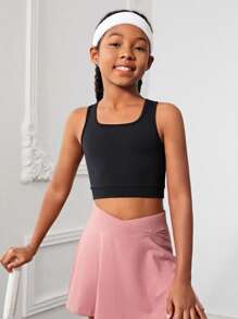 SHEIN Chicas Top tank deportivo con abertura trasera