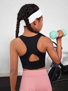SHEIN Chicas Top tank deportivo con abertura trasera