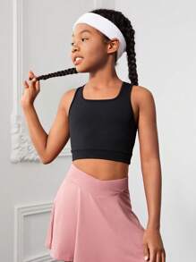 SHEIN Chicas Top tank deportivo con abertura trasera