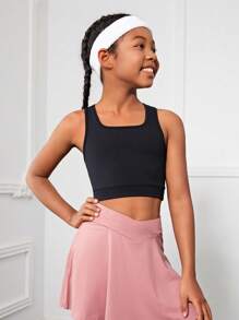 SHEIN Chicas Top tank deportivo con abertura trasera