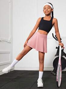SHEIN Chicas Top tank deportivo con abertura trasera