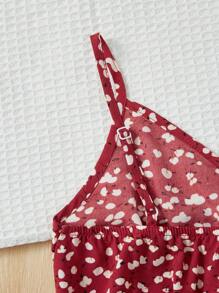 SHEIN 女孩滿版印花吊帶連體短褲 - 彩色 - 查看 4