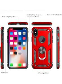 Vỏ điện thoại chống rơi có giá đỡ nhẫn - Đỏ - Xem 7