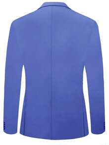 Men Single Breasted Blazer & Suit Trousers Set - Lilac Purple - View 2