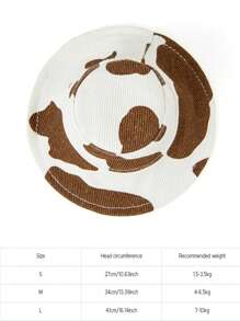 1 chiếc mũ thú cưng họa tiết bò - Cà phê nâu - Xem 2
