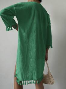 Blouse à franges ouvert