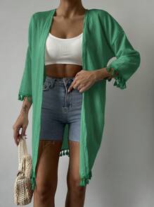 Blouse à franges ouvert