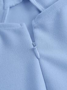 SHEIN MOD Vestido de tirantes unicolor - Celeste - Ver 4