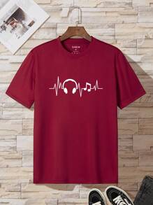 Áo thun & Áo lót Nam Đồ họa Giải trí - Màu Đỏ Sâu - Xem 1