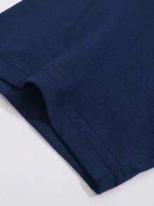 SHEIN EZwear 宇航員和行星圖案T恤 - 藏蓝色 - 查看 4