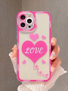 Funda de celular transparente con patrón de corazón - Multicolor - Ver 1