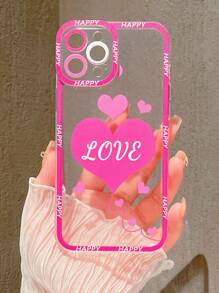 Funda de celular transparente con patrón de corazón - Multicolor - Ver 2