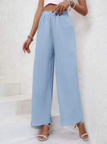 SHEIN Frenchy Solid Wide Leg Pants