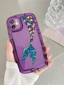 Ốp điện thoại họa tiết đuôi cá - Màu tím - Xem 1