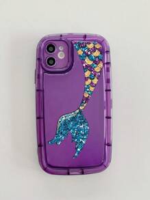 Ốp điện thoại họa tiết đuôi cá - Màu tím - Xem 4