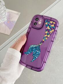 Ốp điện thoại họa tiết đuôi cá - Màu tím - Xem 5