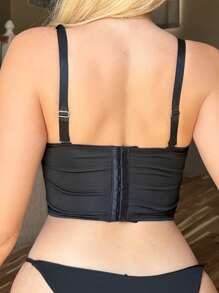 Studded Detail Bustier Corset Top - Black - View 2