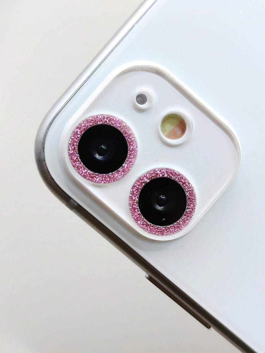 金屬亮絲手機攝像頭保護膜適用於iphone - 粉色 - 查看 1