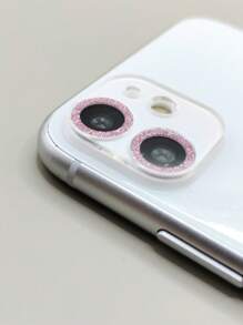 金屬亮絲手機攝像頭保護膜適用於iphone - 粉色 - 查看 3