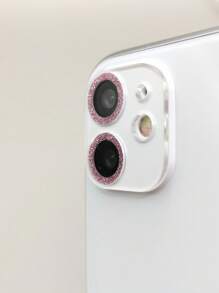 金屬亮絲手機攝像頭保護膜適用於iphone - 粉色 - 查看 4