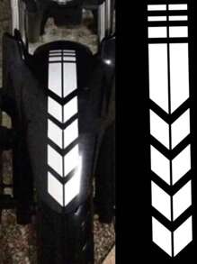 Geometric Print Motorcycle Reflective Sticker - White - View 1