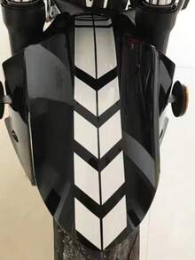 Geometric Print Motorcycle Reflective Sticker - White - View 2