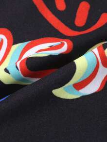 SHEIN Quần Short Trai Con số Slogan Giải trí - màu đen - Xem 4