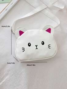 迷你卡通貓設計包拉鍊可愛 - 白色 - 查看 2