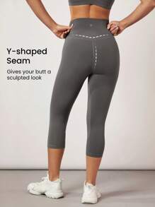 GLOWMODE 17" Featherfit™ 交叉可愛七分褲襪 - 深灰色 - 查看 4