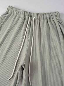 Manfinity Homme Men Solid Tank Top & Drawstring Waist Pants