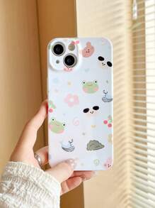 Cartoon Frog Pattern Phone Case - Multicolor - View 1