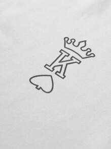 Manfinity Homme 男士字母圖案背心上衣 - 白色 - 查看 3