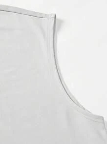 Manfinity Homme 男士字母圖案背心上衣 - 白色 - 查看 5