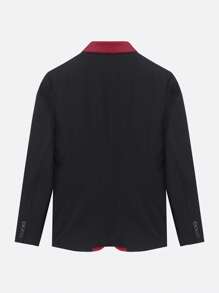 CLOUDSTYLE Bộ đồ nam Nút Khối Màu Công việc - màu đen - Xem 7