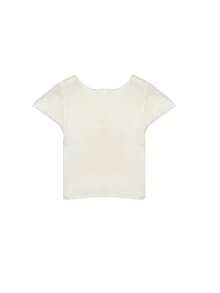 Top tejido crop con patrón floral - Blanco - Ver 2